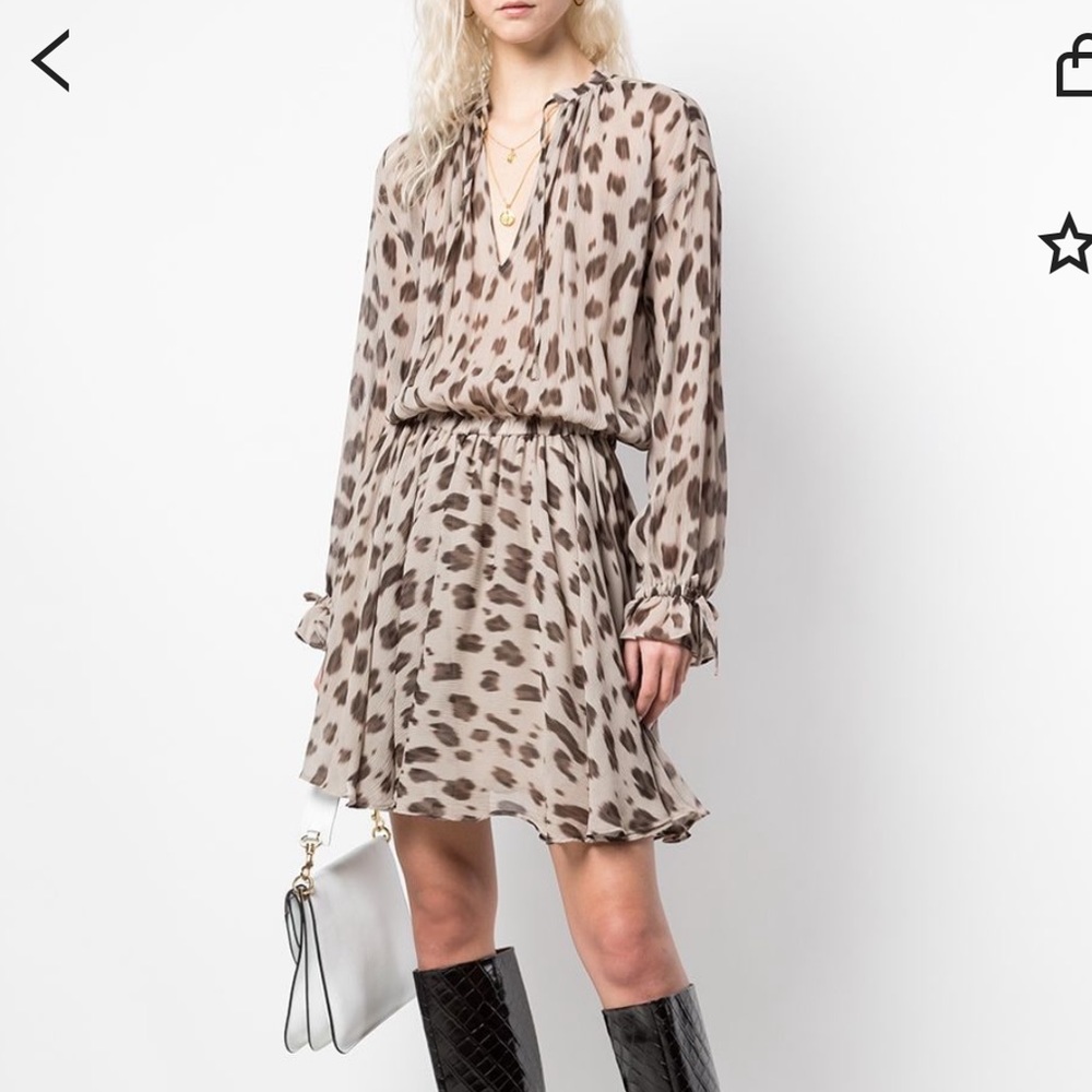 Anine Bing Animal Print Mini Dress